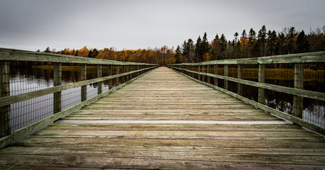 Obraz premium wooden bridge over the river