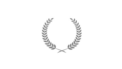 Beautiful gray color wreath logo icon on white background, New wheat icon