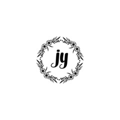 Initial JY Handwriting, Wedding Monogram Logo Design, Modern Minimalistic and Floral templates for Invitation cards