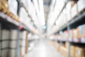 Fototapeta premium Abstract blurred store box on shopping shelf