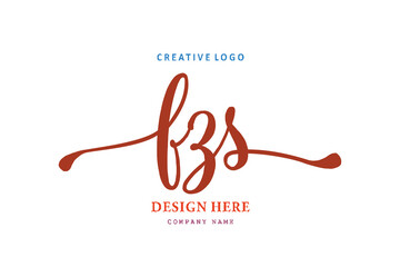 Obraz premium FZS lettering logo is simple, easy to understand and authoritative