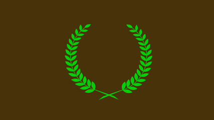 Amazing green color wheat logo icon on brown dark background, New wheat icon