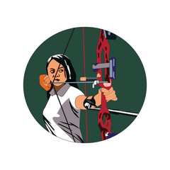 archery sport
vector of an archery girl