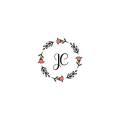 Initial JC Handwriting, Wedding Monogram Logo Design, Modern Minimalistic and Floral templates for Invitation cards