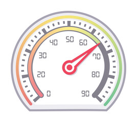 Speedometer digital display show red needle on normal speed