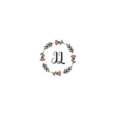 Fototapeta na wymiar Initial IL Handwriting, Wedding Monogram Logo Design, Modern Minimalistic and Floral templates for Invitation cards