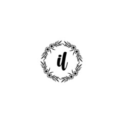 Initial IL Handwriting, Wedding Monogram Logo Design, Modern Minimalistic and Floral templates for Invitation cards
