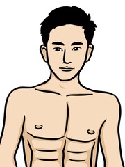 Fototapeta premium cartoon cute man on white background