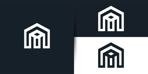 Minimal Letter M home Logo Design, Outstanding Professional Elegant Trendy Awesome Artistic  and Based Alphabet Iconic M home monogram Logo Design
