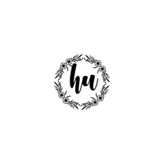 Initial HU Handwriting, Wedding Monogram Logo Design, Modern Minimalistic and Floral templates for Invitation cards	