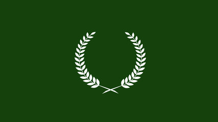 Amazing white color wreath icon on green dark background, New wheat icon
