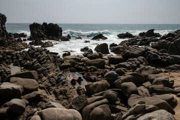 13 de octubre 2020. Puerto Escondido, Oaxaca, México. Vista de playa Coral durante la alerta...