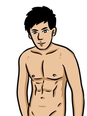 Fototapeta premium cartoon cute man on white background