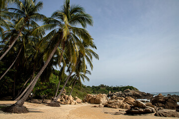 Playa Bacocho13 de octubre 2020. Puerto Escondido, Oaxaca, M&eacute;xico. Vista de playa Bacocho, durante la alerta sanitaria declarada por la secretaria de salud del Estado.