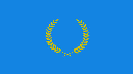 Best yellow color wreath icon on aqua background, Wheat icon