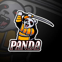 Panda esport logo mascot design