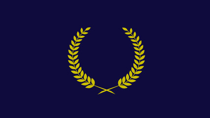 Beautiful wreath logo icon on blue dark background, Wheat icon