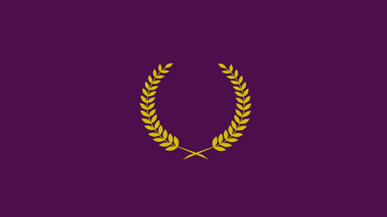 Amazing golden color wreath icon on pink dark background, Wheat icon