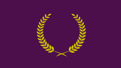 Amazing golden color wreath icon on pink dark background, Wheat icon