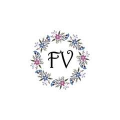 Initial FU Handwriting, Wedding Monogram Logo Design, Modern Minimalistic and Floral templates for Invitation cards	