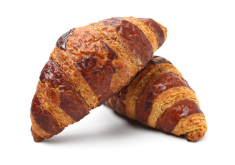 Fresh croissants isolated on white background 