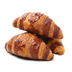 Fresh croissants isolated on white background 
