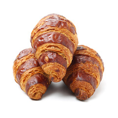 Fresh croissants isolated on white background 