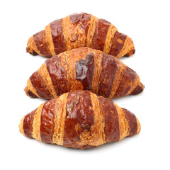 Fresh croissants isolated on white background 