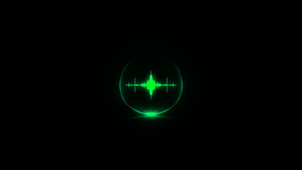 colorful sound wave inside a globe equalizer. Audio spectrum simulation for music, computer calculating, futuristic, 3d render