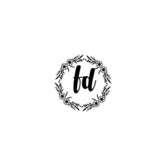 Initial FD Handwriting, Wedding Monogram Logo Design, Modern Minimalistic and Floral templates for Invitation cards	
