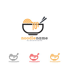 noodle food logo design vector, Illustration Noodle design template, Icon Symbol
