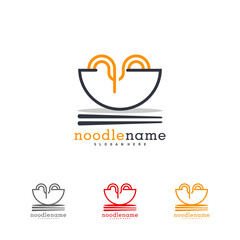 noodle food logo design vector, Illustration Noodle design template, Icon Symbol