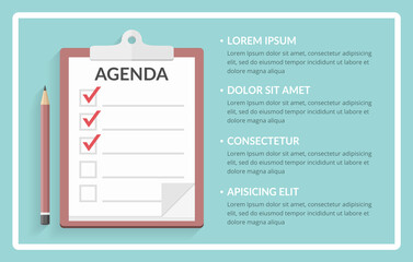 Agenda on Clipboard