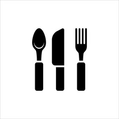 Icon of spoon, fork and knife, food or restaurant symbol