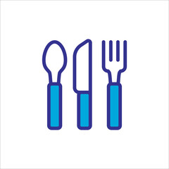 Icon of spoon, fork and knife, food or restaurant symbol