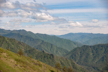 landscape in the mountains, the village of "Chemal", altai mountain