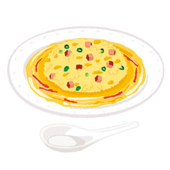 あんかけチャーハン/あんかけ焼きめしのイラスト