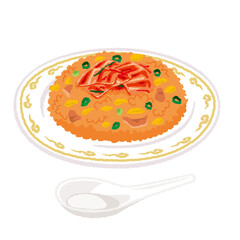 キムチチャーハン/キムチ焼きめしのイラスト