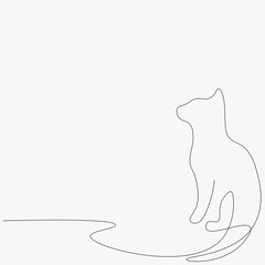 Cat silhouette on white background. Vector illustration