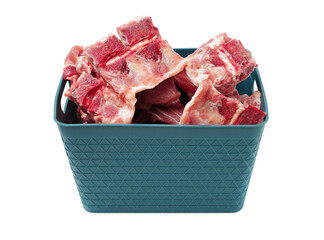 Raw Pork vertebra Isolated On White Background