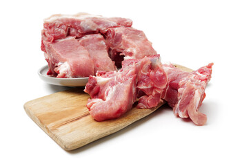 Raw Pork vertebra Isolated On White Background