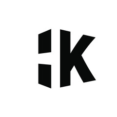 simple initial letter luxury hk monogram logo design isolated with negative space white background