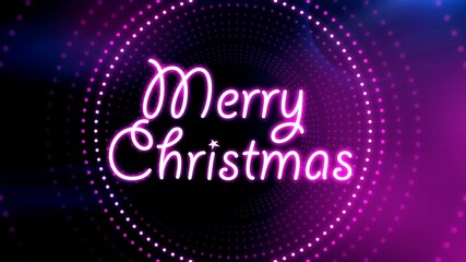 Merry Christmas 3D text, presentation with illuminating light illusions in background, New year celebration