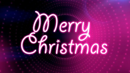 Merry Christmas 3D text, presentation with illuminating light illusions in background, New year celebration
