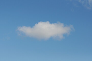 A light cloud in the blue spring sky.