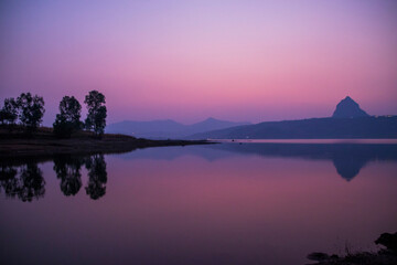 Pawana Lake during sunset/sunrise, Lonavla