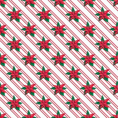 .poinsettia seamless pattern. Christmas watercolor pattern