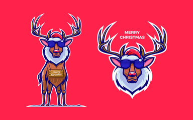 reindeer christmas illustration