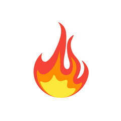 Cartoon fire flame, fire ignition with flame, hot fire explosion flame heat danger flames, red and orange flames Collection of hot flame elements, energy vector concept