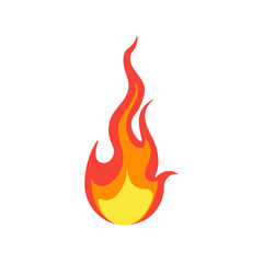 Cartoon fire flame, fire ignition with flame, hot fire explosion flame heat danger flames, red and orange flames Collection of hot flame elements, energy vector concept
